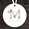 New Baby Girl Alphabet Letter M Personalised Gift Keepsake Hanging Ornament