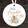 New Baby Cute Toys Round Personalised Gift Keepsake Hanging Ornament Plaque