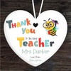 Thank You Best Teacher Funky School Bee Heart Personalised Gift Hanging Ornament