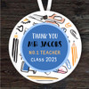 Thank You Teacher School Stationary Personalised Gift Keepsake Hanging Ornament