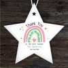 Thank You Teacher Pastel Rainbow Stars Star Personalised Gift Hanging Ornament