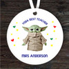 Funny Yoda Best Thank You Teacher Personalised Gift Keepsake Hanging Ornament