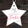 Thank You Fabulous Pink Teacher Dots Star Personalised Gift Hanging Ornament