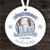 Thank You Wedding Best Man Photo Stars Round Personalised Gift Hanging Ornament