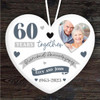 60 60th Wedding Anniversary Diamond Heart Personalised Gift Hanging Ornament