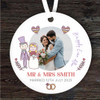 Happily Ever After Couple Wedding Day Photo Personalised Gift Hanging Ornament