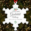 Special Godchild With Love Holly Personalised Christmas Tree Ornament Decoration