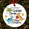 Amazing Godchild Dinosaurs Stars Personalised Christmas Tree Ornament Decoration