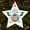 Special Son Green Stocking Photo Personalised Christmas Tree Ornament Decoration