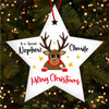 Special Nephew Cool Reindeer Sunglasses Custom Christmas Tree Bauble Decoration