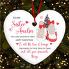 To My Sister At Girls Red White Scene Custom Christmas Tree Ornament Decoration