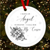 Cousin Memorial Angel In Heaven Personalised Christmas Tree Ornament Decoration