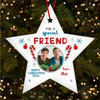 Special Friend Photo Candy Cane Personalised Christmas Tree Ornament Decoration