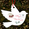 Daughter Sleeping Dark Skin Baby Angel Wings Custom Christmas Tree Decoration
