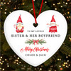 Sister Her Boyfriend Pair Of Gnomes Custom Christmas Tree Ornament Decoration