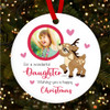 Wonderful Daughter Deer Photo Personalised Christmas Tree Ornament Decoration