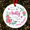 Special Aunty Pink Flower Poinsettia Custom Christmas Tree Bauble Decoration