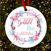 Special Godchild Pink Winter Personalised Christmas Tree Ornament Decoration