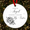 Sister Black Angel In Heaven Personalised Christmas Tree Ornament Decoration