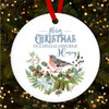 Special Godchild Robin Berry Branch Custom Christmas Tree Bauble Decoration