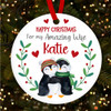 Amazing Wife Penguin Couple Personalised Christmas Tree Ornament Decoration