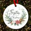 Sister With Love At Winter Personalised Christmas Tree Ornament Decoration