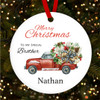 Special Brother Pine Truck Personalised Christmas Tree Ornament Decoration