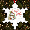 Friend Watercolour Snowman Personalised Christmas Tree Ornament Decoration