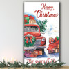 Red Car Scene Name Personalised Tall Decoration Christmas Indoor Outdoor Sign