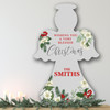 Grey Floral Name Personalised Angel Decoration Christmas Indoor Outdoor Sign
