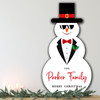 Suit Sunglasses Personalised Snowman Decoration Christmas Indoor Outdoor Sign
