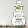 Photo Names Personalised Snowman Decoration Family Christmas Indoor Outdoor Sign