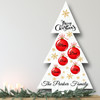 Red Balls Personalised Tree Decoration Family Christmas Indoor Outdoor Sign