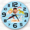Baby Animals Blue Photo Boys Room Custom Gift Personalised Clock