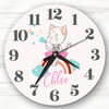Rainbow Cat Bubbles Girls Room Custom Gift Personalised Clock