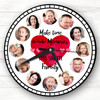 Family Photo Gift Red Heart Custom Gift Personalised Clock Family Photo Gift Red Heart Custom Gift Personalised Clock