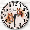 Floral Horses Girls Room Custom Gift Personalised Clock