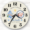 New Baby Boy Photo Blue Neutral Personalised Gift Personalised Clock