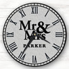 Mr & Mrs Grey Floral Background Romantic Couple Gift Personalised Clock Mr & Mrs Grey Floral Background Romantic Couple Gift Personalised Clock