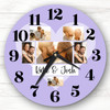 Couple Love Heart Photos Purple Romantic Personalised Gift Personalised Clock