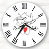 Line Art Couple Heart Romantic White Personalised Gift Personalised Clock