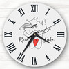 Line Art Couple Heart Romantic Grey Personalised Gift Personalised Clock