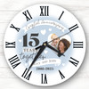 15th Wedding Anniversary Crystal Photo Personalised Gift Personalised Clock