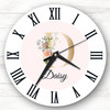 Floral Alphabet Name Initial Letter D Personalised Gift Personalised Clock