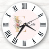 Floral Alphabet Name Initial Letter E Personalised Gift Personalised Clock