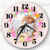 Girls Room Floral Wreath Photo Frame Personalised Gift Personalised Clock