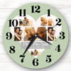 Mr & Mrs Married Heart Photos Green Personalised Gift Personalised Clock