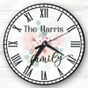 Pink Green Floral Chic Family Name Personalised Gift Personalised Clock Pink Green Floral Chic Family Name Personalised Gift Personalised Clock