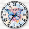 Watercolour Beautiful Butterfly Personalised Gift Personalised Clock