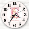 Pink Unicorn Alphabet Letter E Personalised Gift Personalised Clock